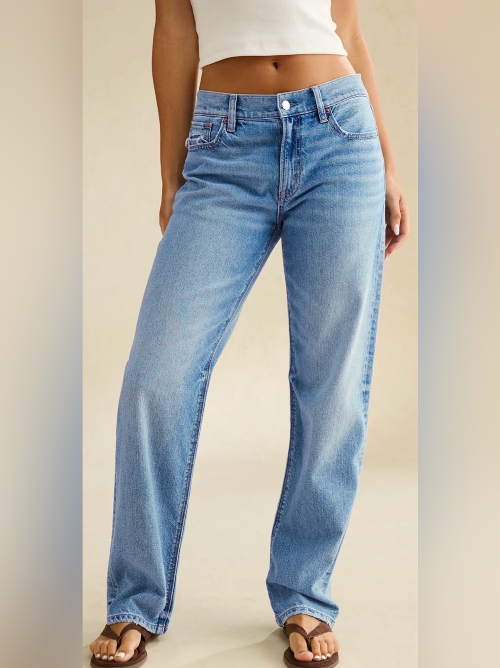 American Eagle Outfitters Light Blue Straight-Leg Jeans